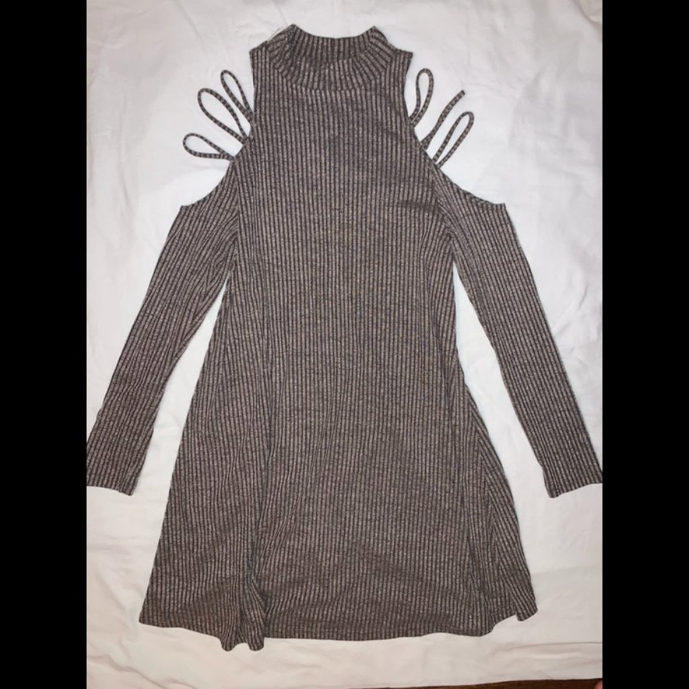 She + Sky shoulder cut out dress